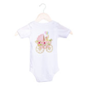 Schattig roze bloemige Baby kinderwagen Romper
