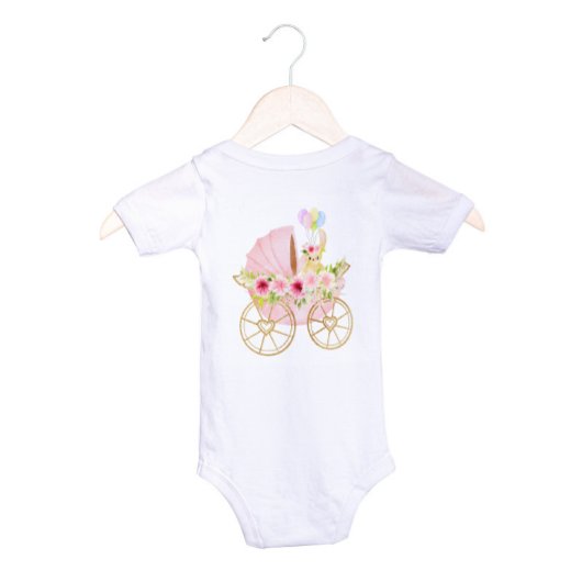 Schattig roze bloemige Baby kinderwagen Romper