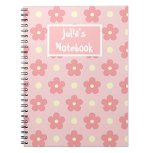 Schattig roze bloemspiraal foto Notitieboek