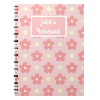 Schattig roze bloemspiraal foto Notitieboek