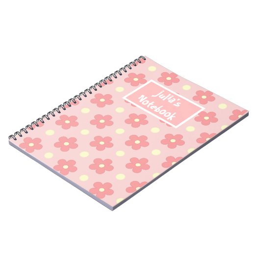 Schattig roze bloemspiraal foto Notitieboek (Linkerzijde)