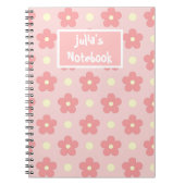 Schattig roze bloemspiraal foto Notitieboek (Voorkant)