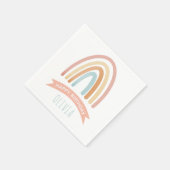 Schattig roze boho regenboog meisjes verjaardag servet (Hoek)