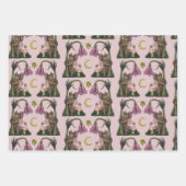 Schattig roze bos Beer feeën champignonbos Inpakpapier Vel (Voorkant 3)