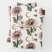 Schattig roze bos Beer feeën champignonbos Inpakpapier Vel (In situ)