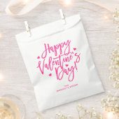 Schattig Roze Calligrafie Schrift Gelukkige Valent Bedankzakje (Geknipt)