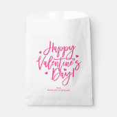 Schattig Roze Calligrafie Schrift Gelukkige Valent Bedankzakje (Voorkant)