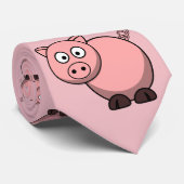 schattig roze cartoon varken voor boeren, of kinde stropdas (Opgerold)