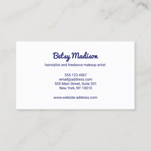 Schattig roze Confetti Lips Make-up Artiest Salon Visitekaartje (Achterkant)