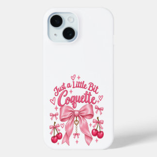 Schattig Roze Coquette Strik Kersen Vrouwelijke Es iPhone 15 Case