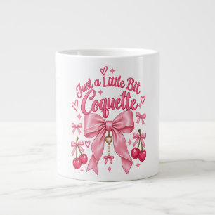 Schattig Roze Coquette Strik Kersen Vrouwelijke Es Grote Koffiekop