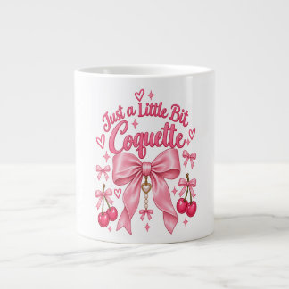 Schattig Roze Coquette Strik Kersen Vrouwelijke Es Grote Koffiekop