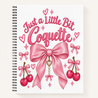 Schattig Roze Coquette Strik Kersen Vrouwelijke Es Notitieboek