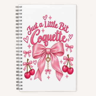 Schattig Roze Coquette Strik Kersen Vrouwelijke Es Notitieboek