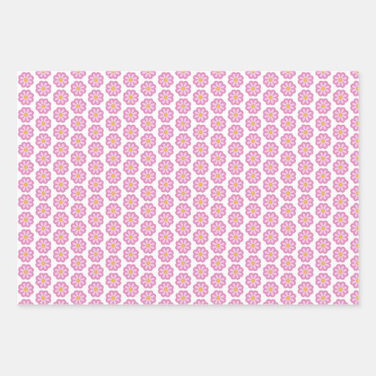 Schattig roze Daisy Bloem Inpakpapier Vel (Voorkant 2)