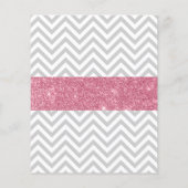 Schattig Roze Deer Chevron Glitter Baby shower Inv (Achterkant)