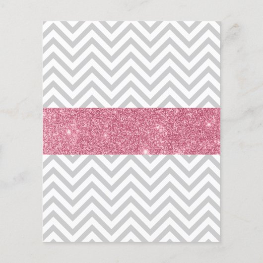 Schattig Roze Deer Chevron Glitter Baby shower Inv (Achterkant)