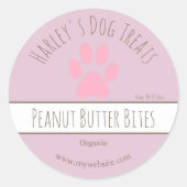 Schattig roze | Dog Treat Business Labels (Voorkant)