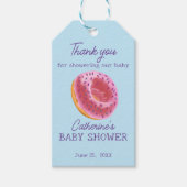 Schattig roze donut Baby shower Cadeaulabel (Voorkant)