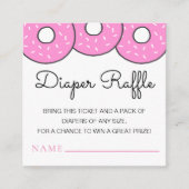 Schattig roze donuts Baby shower luier Raffle Informatiekaartje (Voorkant)