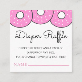 Schattig roze donuts Baby shower luier Raffle Informatiekaartje