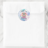 Schattig roze draak 1e verjaardag Party Envelope S Ronde Sticker (Tas)