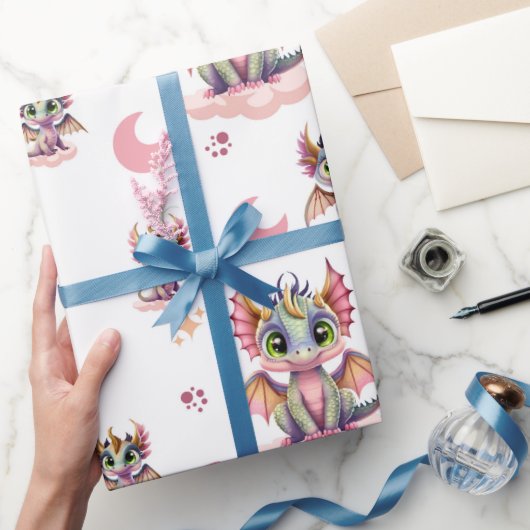 Schattig roze draak patroon cadeaupapier (Geschenken)