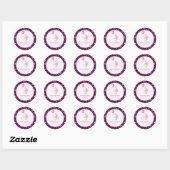Schattig roze Dragon Baby shower Ronde Sticker (Vel)