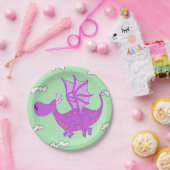 Schattig roze drakenpapier Borden Papieren Bordje (Feest)