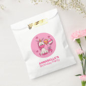 Schattig roze eenhoorn meisje verjaardag party gun bedankzakje (Gezegeld)