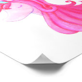 schattig roze eenhoorn poster (Hoek)