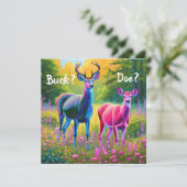 Schattig roze en blauw Fawns Geslacht onthullen Kaart (Staand voorkant)