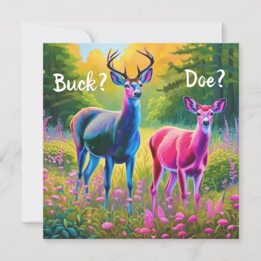 Schattig roze en blauw Fawns Geslacht onthullen Kaart (Voorkant)