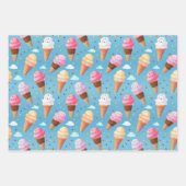 Schattig roze en blauw ijs kegel inpakpapier vel (Voorkant)