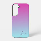 Schattig roze en blauw katoenen Snoep Ombre Samsung Galaxy Hoesje (Achterkant)