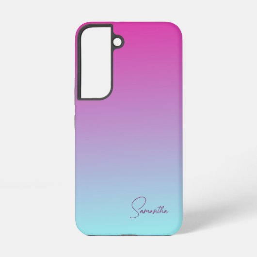 Schattig roze en blauw katoenen Snoep Ombre Samsung Galaxy Hoesje (Achterkant)
