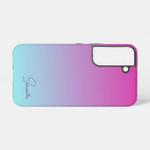 Schattig roze en blauw katoenen Snoep Ombre Samsung Galaxy Hoesje (Achterkant horizontaal)