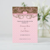 Schattig Roze en Bruine Stippen Save the Date (Staand voorkant)