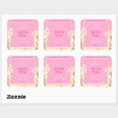 Schattig roze en gouden bloemproduct Verpakkingset Vierkante Sticker (Vel)