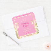 Schattig roze en gouden bloemproduct Verpakkingset Vierkante Sticker (Envelop)