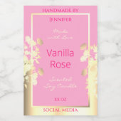 Schattig roze en gouden bloemproduct Verpakkingset Voedselcontainer Etiket (Enkel label)