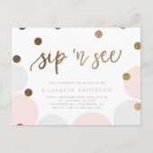 Schattig roze en grijze pasta's uitnodiging briefkaart (Voorkant)