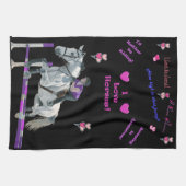 Schattig roze en Paars-hoogmoedig Amerikaans MoJo Theedoek (Horizontaal)