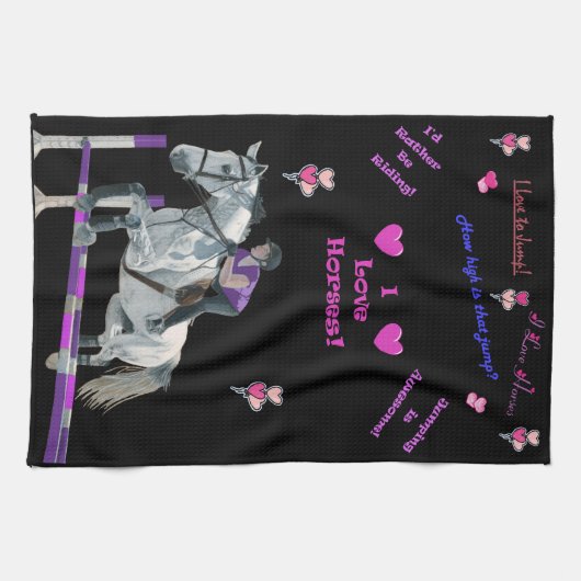 Schattig roze en Paars-hoogmoedig Amerikaans MoJo Theedoek (Horizontaal)