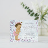 Schattig roze en Paarse Baby shower Kaart (Staand voorkant)