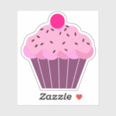 Schattig roze en Paarse cupcake Sticker (Vel)