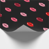 schattig roze en rode lippen cadeaupapier (Hoek)