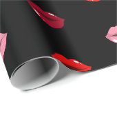 schattig roze en rode lippen cadeaupapier (Rol Hoek)