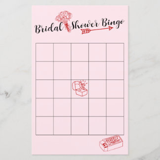 Schattig roze en rood Vrijgezellenfeest bingo spel