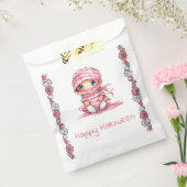 Schattig Roze en Wit Mummy Happy Halloween Bedankzakje (Gezegeld)